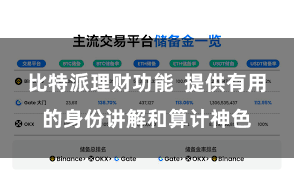 比特派理财功能  提供有用的身份讲解和算计神色