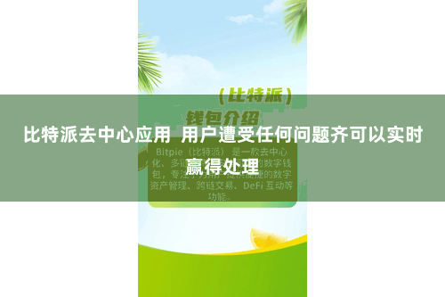 比特派去中心应用  用户遭受任何问题齐可以实时赢得处理